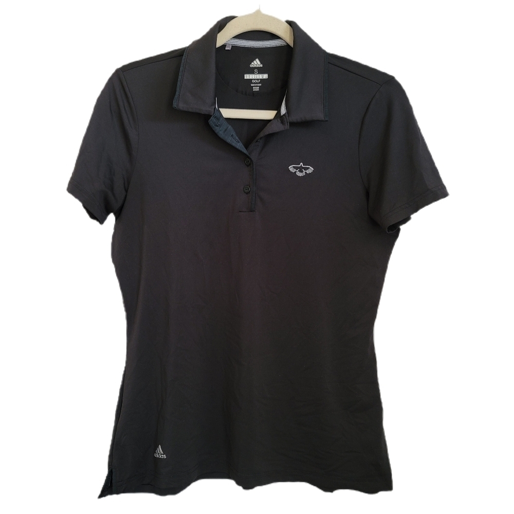 Adidas Shirt S Small Black Polo Golf Short Sleeve
